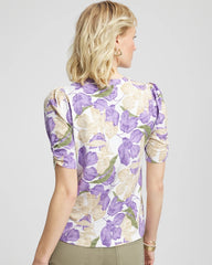 Chico's - Floral Slub Henley Tee