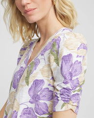 Chico's - Floral Slub Henley Tee