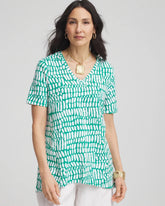 Chico's - Tropical Short Sleeve Forward-Seam Tee