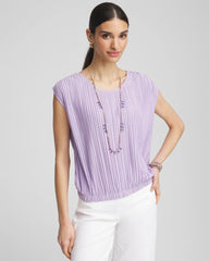 Chico's - Pleated Bubble-Hem Tee