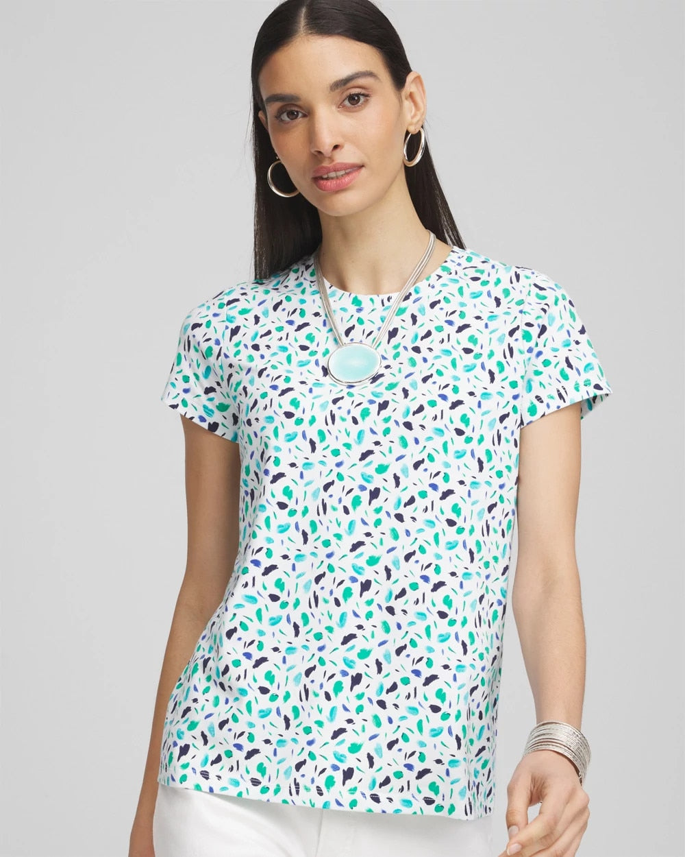 Chico's - Polka-Dot Crewneck Perfect Tee