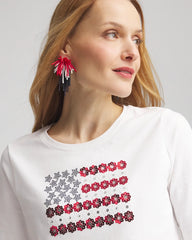 Chico's - Flag Embellished Knit Tee
