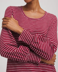 Chico's - Smocked-Sleeve Cotton-Slub Tee