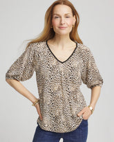 Chico's - Leopard Braided Linen Top