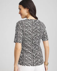 Chico's - Printed Classic Fit Pima Cotton Tee