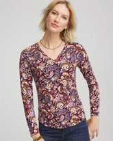 Chico's - Paisley Touch of Cool™ V-Neck Layering Tee