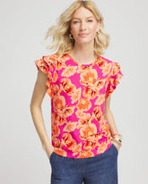 Chico's - Touch of Cool™ Tropical Flutter Sleeve Tee