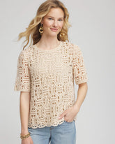 Chico's - Short-Sleeve Crochet Top