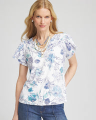 Chico's - Touch of Cool™ Floral Flutter Sleeve Tee
