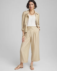 Chico's - Printed Sweater Trim Linen Tee
