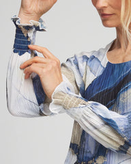 Chico's - Foil Ocean Print Crinkle Top