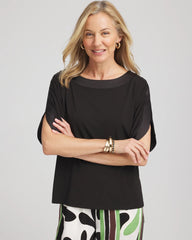Chico's - Jersey & Satin Dolman Tee