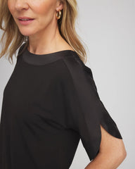 Chico's - Jersey & Satin Dolman Tee