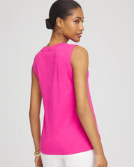 Chico's - Sleeveless V-Neck Button Tank