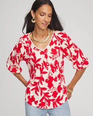 Chico's - Floral Braided Linen Top
