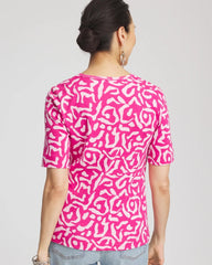 Chico's - Animal Print Crewneck Pima Tee
