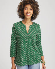 Chico's - Geo Cotton Slub Henley Shirt