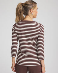 Chico's - Zenergy® Ribbed Striped Henley Tee