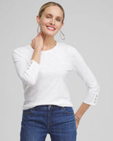 Chico's - 3/4 Sleeve Button Tee
