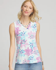 Chico's - Floral Sleeveless V-Neck Tank