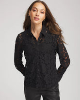 Chico's - Classic-Fit Collared Lace Shirt