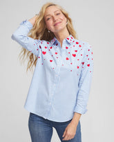 Chico's - V-Day Striped Poplin Shirt