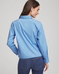 Chico's - Embellished Stretch Cotton Collared Shirt
