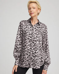 Chico's - Faux Silk Snowy Animal Shirt