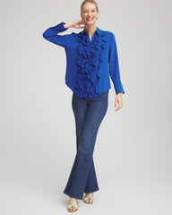 Chico's - Ruffle-Trim Chiffon Blouse