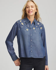 Chico's - Embellished Tencel Collar Shirt
