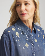 Chico's - Embellished Tencel Collar Shirt