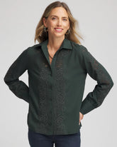 Chico's - Lace Cotton Voile Shirt