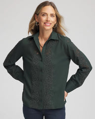 Chico's - Lace Cotton Voile Shirt