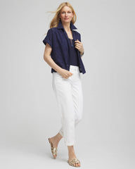 Chico's - Embroidered Eyelet Button-down Top