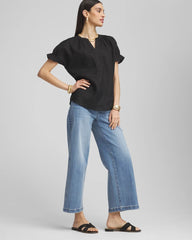 Chico's - Linen Flutter-Sleeve Popover Top