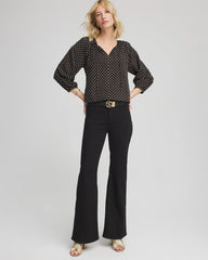 Chico's - Floral Print Tie-Neck Top