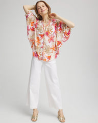 Chico's - Floral Braided Batwing Blouse