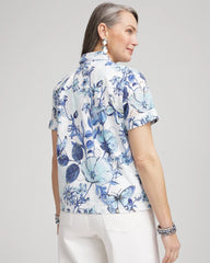 Chico's - Butterfly Voile Short Sleeve Shirt