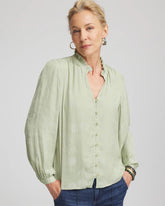 Chico's - Jacquard Georgette Peasant Blouse