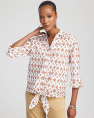 Chico's - No Iron™ Tie-Front Geo-Print Shirt