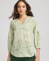 Chico's - Lurex Stripe Cotton Blouse