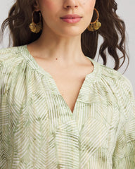 Chico's - Lurex Stripe Cotton Blouse