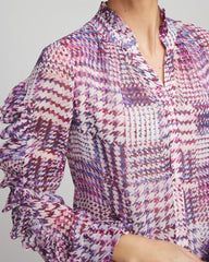 Chico's - Gingham-Print Georgette Blouse