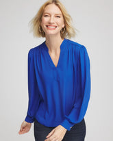 Chico's - Splitneck Pullover Crepe Blouse