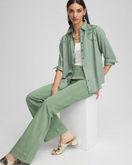 Chico's - Embellished Lyocell Tencel™ Collared Shirt