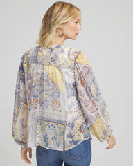 Chico's - Artisanal Georgette Blouson-Sleeve Blouse