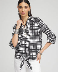 Chico's - No Iron™ Plaid Tie-Front Top