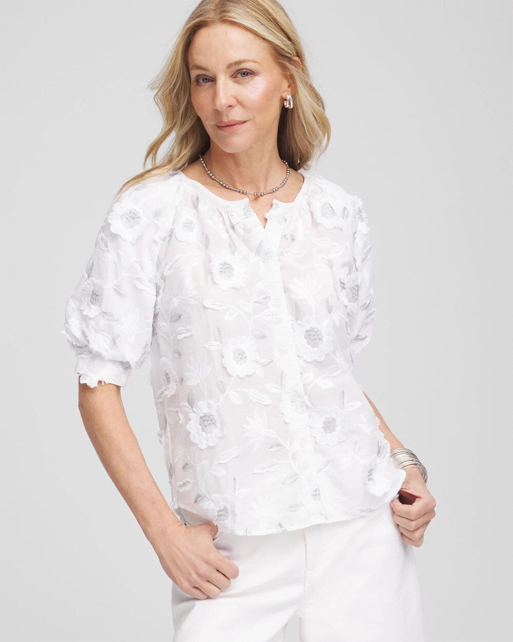 Chico's - Applique Embroidered Top