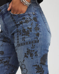 Chico's - Mixed-Media Girlfriend Slim Ankle Jeans