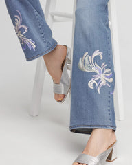 Chico's - Embroidered Pull-On Wide-Leg Jeans